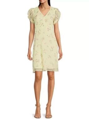 Calvin Klein Pale Yellow Floral Dress Top